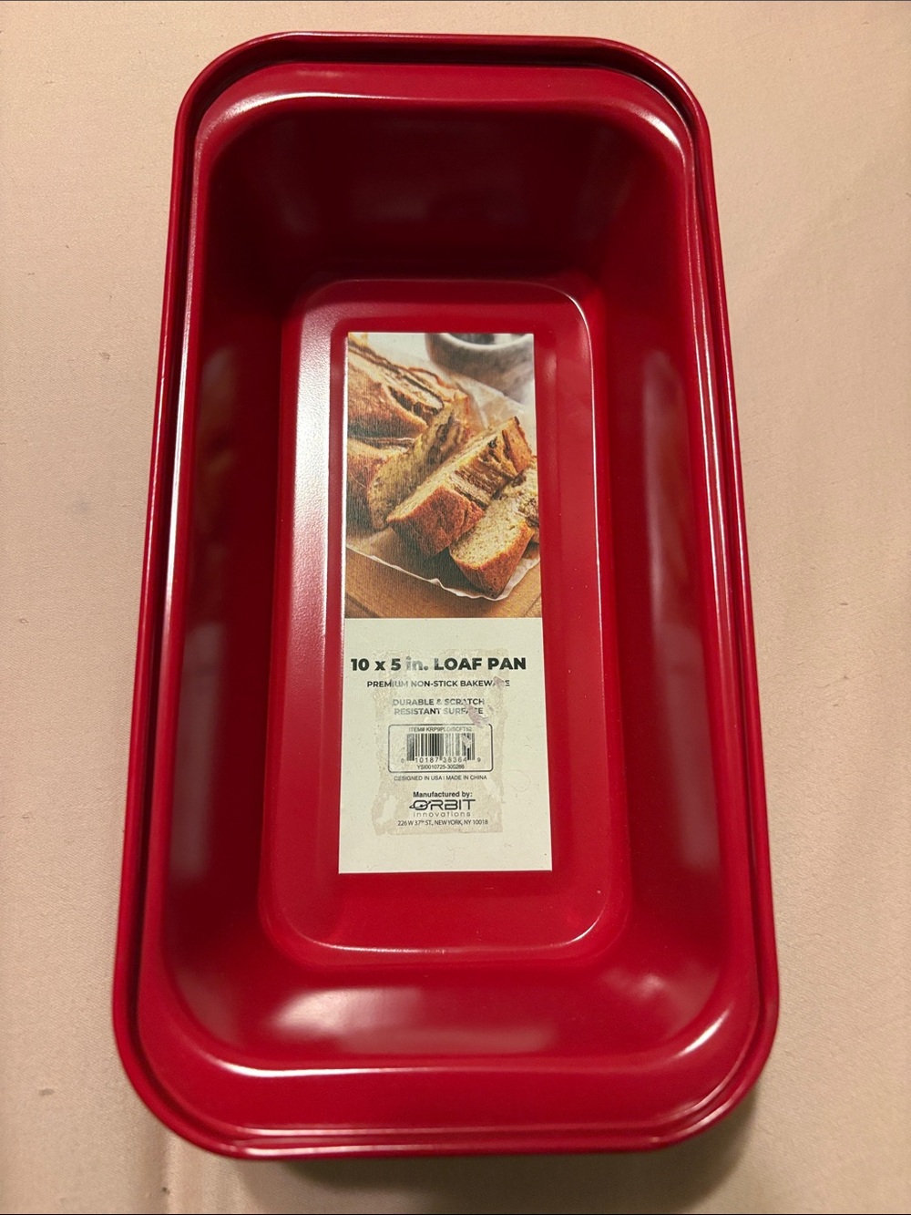 10 x 5 in. Red Nonstick Loaf Pan -